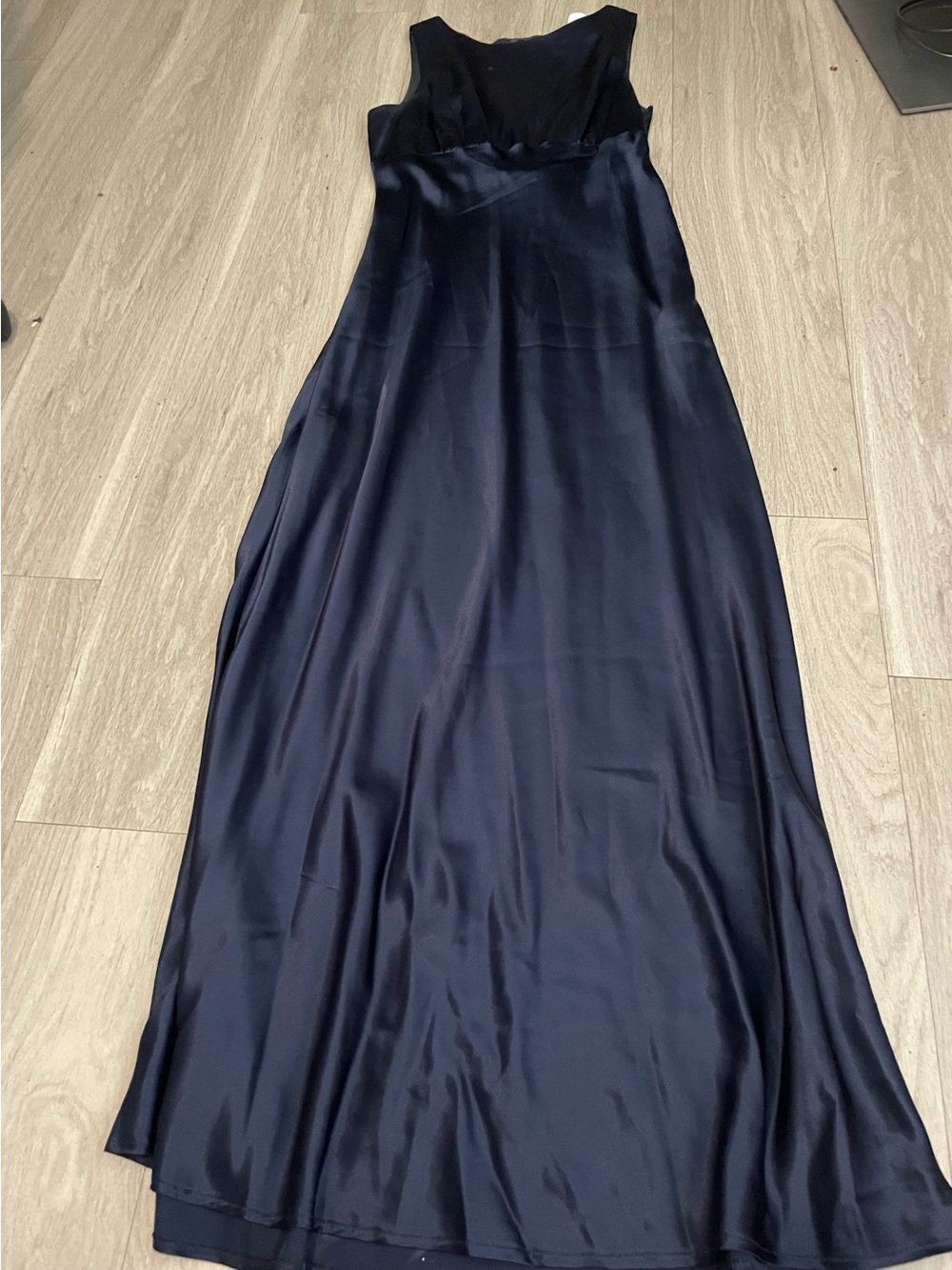 Rampage Navy Satin Maxi Dress